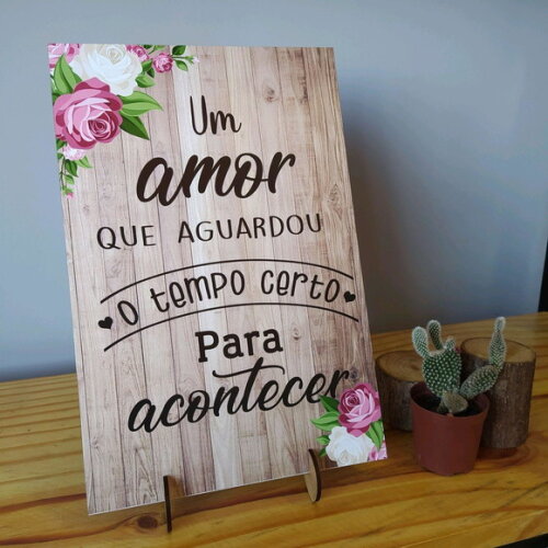 Placa De Casamento De Mesa Em Mdf