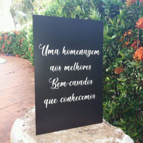 Placa De Casamento De Mesa Em Mdf Com Sua Frase