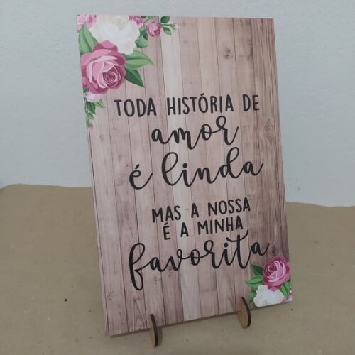 Placa de Casamento de Mesa em mdf
