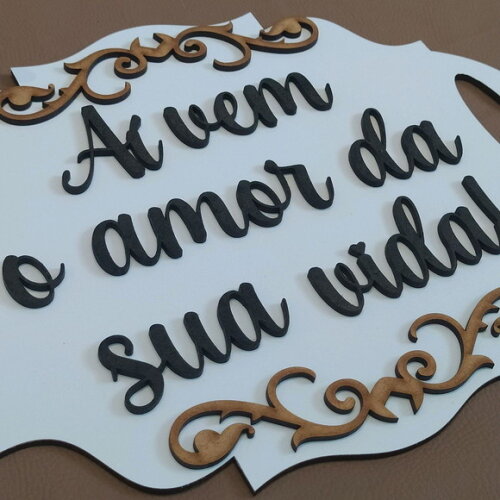 Placa de Pajem arabesco COM SUA FRASE