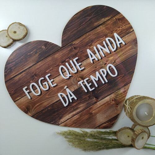 Placa de Pajem Coração COM SUA FRASE
