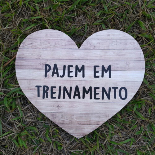 Placa de Pajem Coração COM SUA FRASE