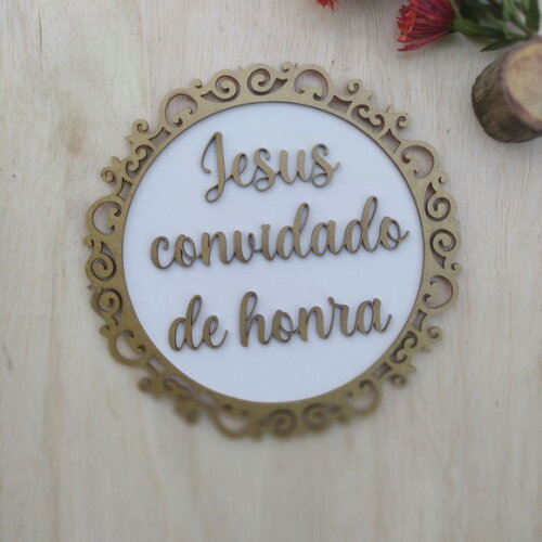 Placa de Pajem redonda arabesco COM SUA FRASE