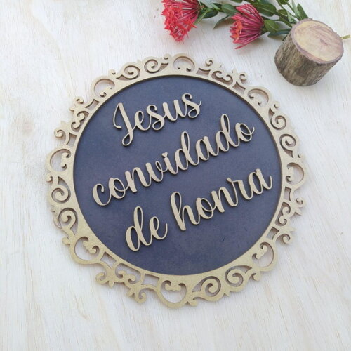 Placa de Pajem redonda arabesco COM SUA FRASE