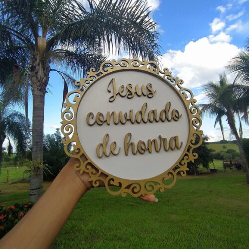 Placa de Pajem redonda arabesco COM SUA FRASE