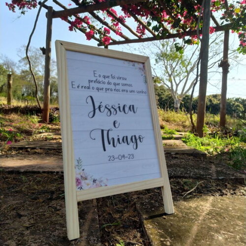Placa De Recepção Com Cavalete Embutido 60x40
