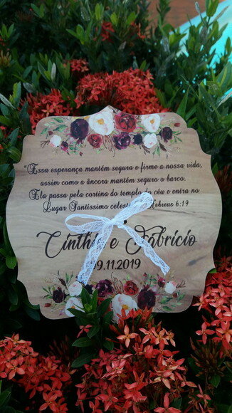 Placa Porta alianças