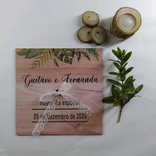 Placa Porta alianças quadrada