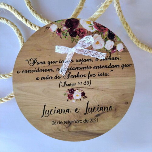 Placa Porta alianças redonda