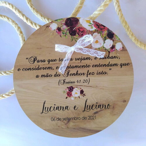 Placa Porta alianças redonda