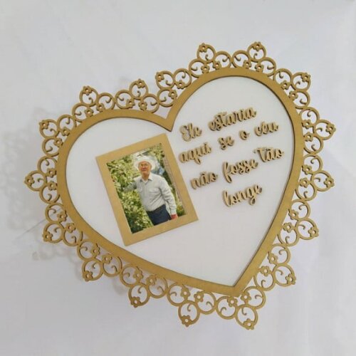 Placa Porta Retrato Homenagem com Sua Frase (foto 9x7cm)
