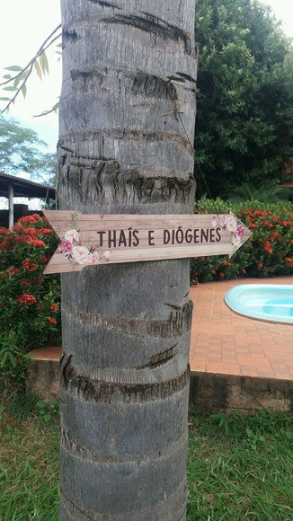 Placa Seta De Casamento Indicativa/sinalização Em Mdf