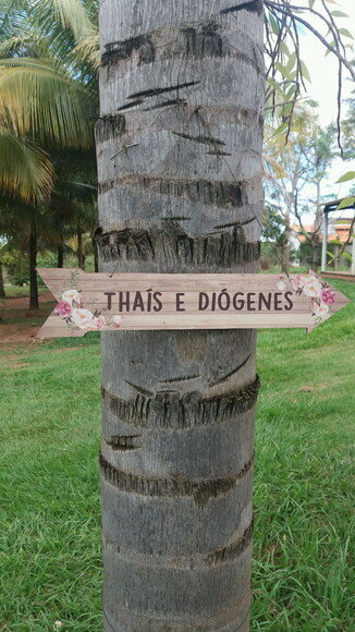 Placa Seta De Casamento Indicativa/sinalização Em Mdf