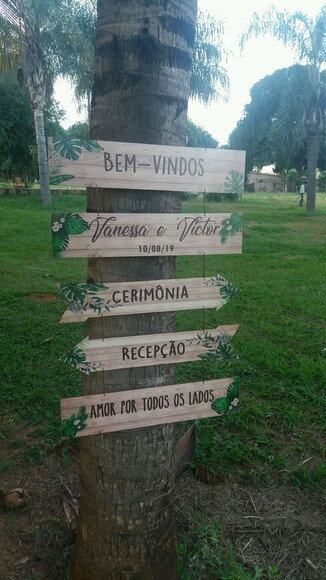 Placas indicativas casamento Kit com 5