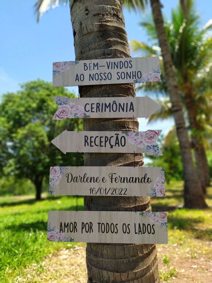 Placas indicativas COM SUA FRASE Kit com 5
