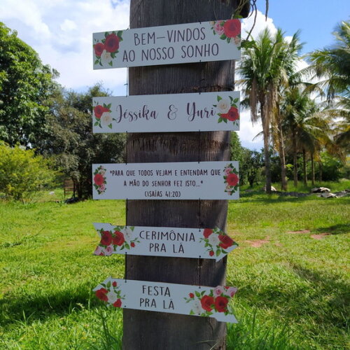 Placas indicativas COM SUA FRASE Kit com 5