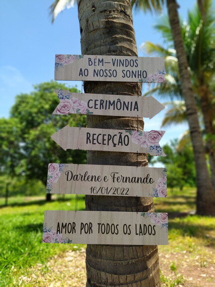 Placas indicativas COM SUA FRASE Kit com 5