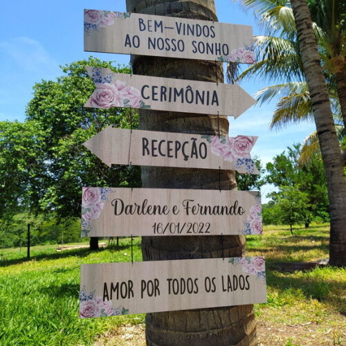 Placas indicativas COM SUA FRASE Kit com 5