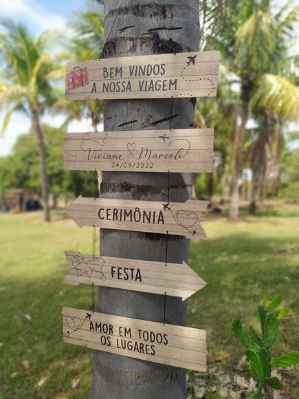 Placas Indicativas Com Sua Frase Kit Com 5