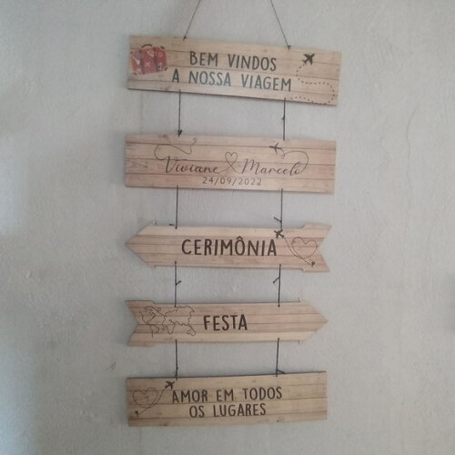 Placas Indicativas Com Sua Frase Kit Com 5