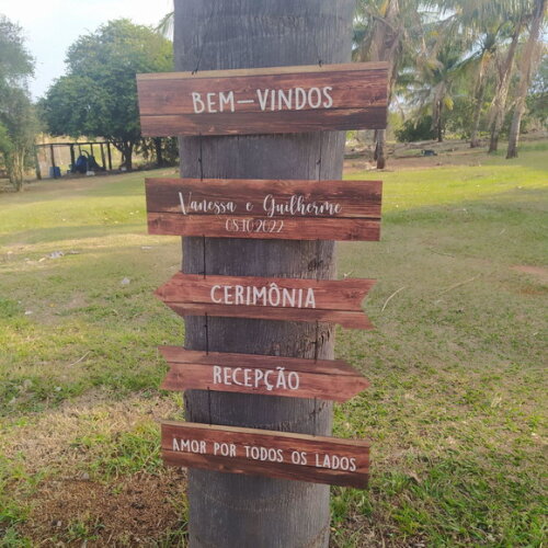 Placas Indicativas Com Sua Frase Kit Com 5