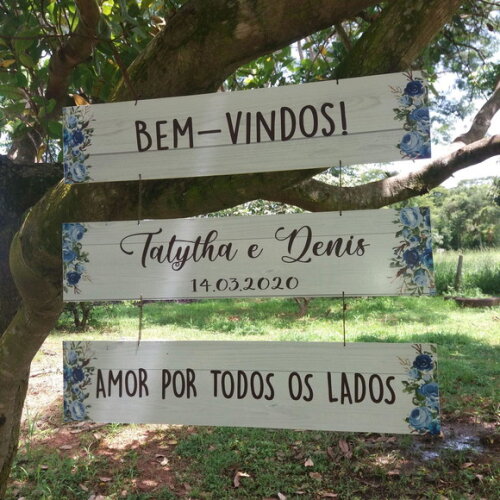 Placas indicativas Kit com 3 COM SUA FRASE