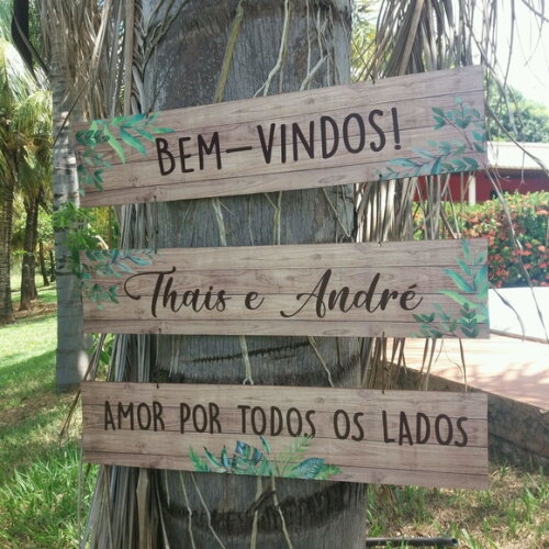 Placas indicativas Kit com 3 COM SUA FRASE