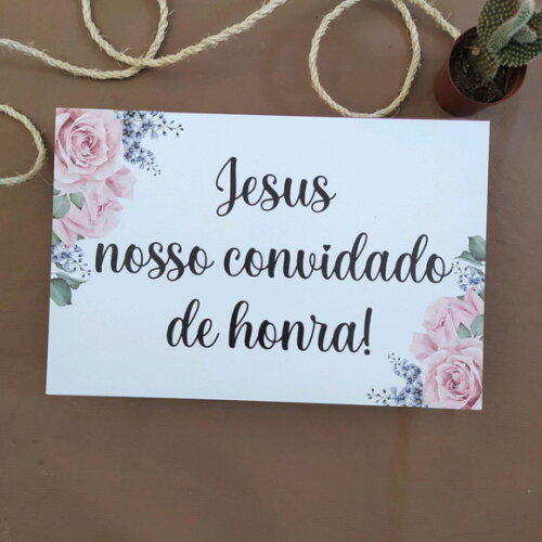 Plaquinha de casamento em MDF COM SUA FRASE