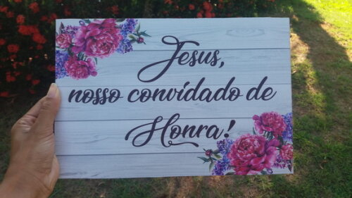 Plaquinha de casamento em MDF COM SUA FRASE