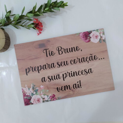 Plaquinha de Casamento em mdf com Sua Frase