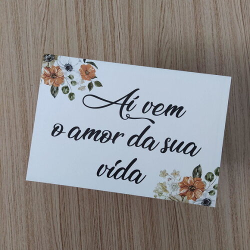 Plaquinha de Casamento em mdf com Sua Frase