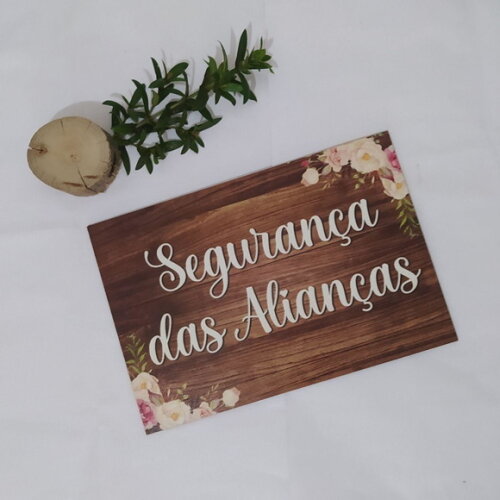 Plaquinha de Casamento em mdf com Sua Frase