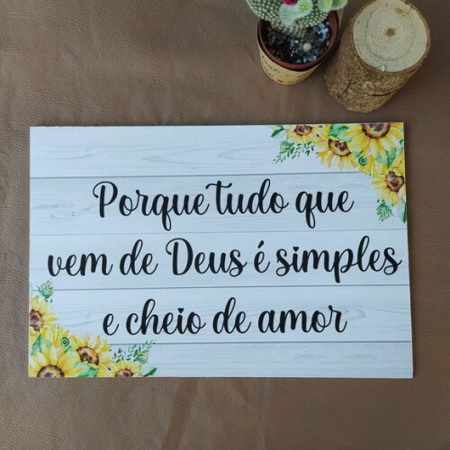 Plaquinha de Casamento em mdf com Sua Frase
