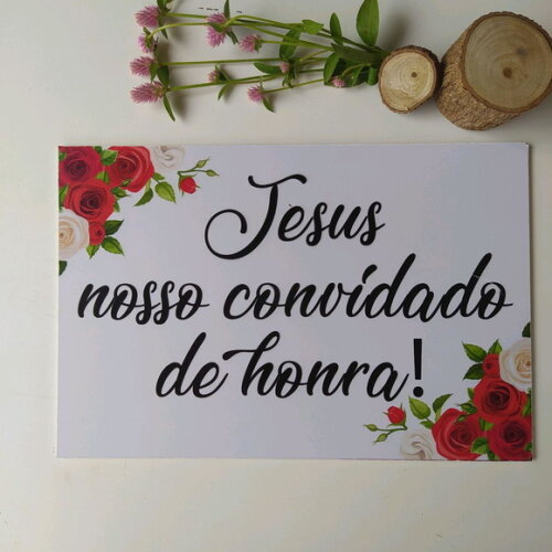 Plaquinha de Casamento em mdf com Sua Frase