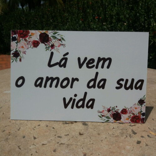 Plaquinha de Casamento em mdf com Sua Frase