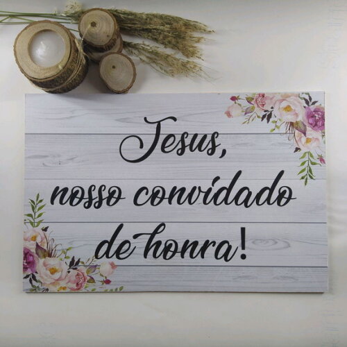 Plaquinha de Casamento em mdf com Sua Frase