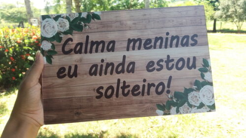 Plaquinha de Casamento em mdf com Sua Frase