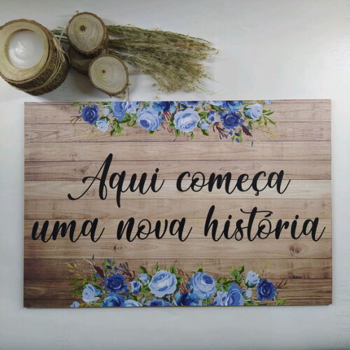 Plaquinha de Casamento em mdf com Sua Frase