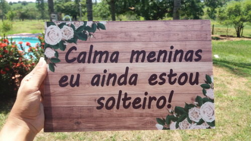 Plaquinha de Casamento em mdf com Sua Frase