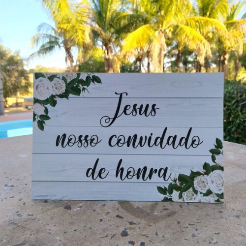 Plaquinha de Casamento em mdf com Sua Frase 40x30