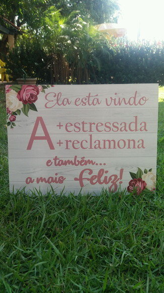 Plaquinha de Casamento em mdf com Sua Frase 40x30