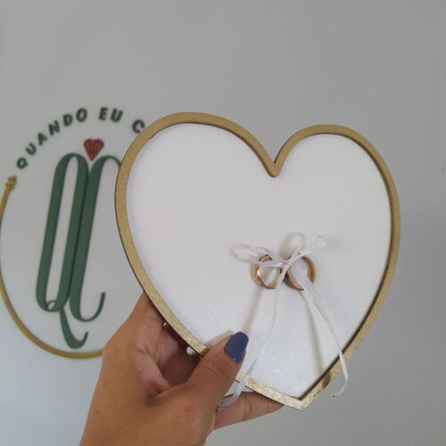 Porta Alianças Coração Pronta Entrega