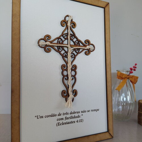 Quadro cordão de Três Dobras 30x20cm