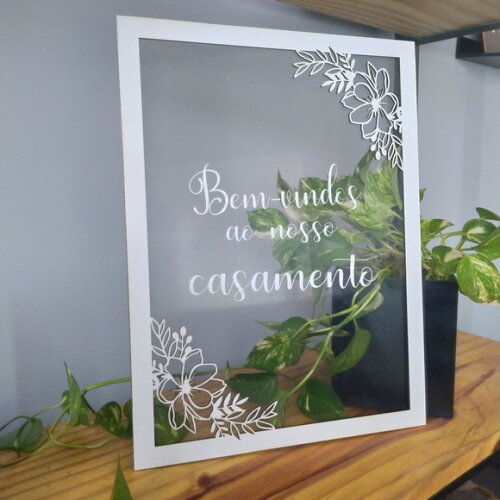 Quadro de Boas vindas em Acrílico 40x30cm