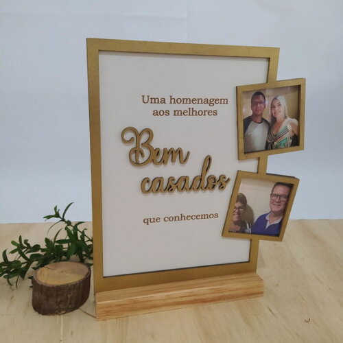 Quadro Homenagem Bem Casados Com Porta Retrato