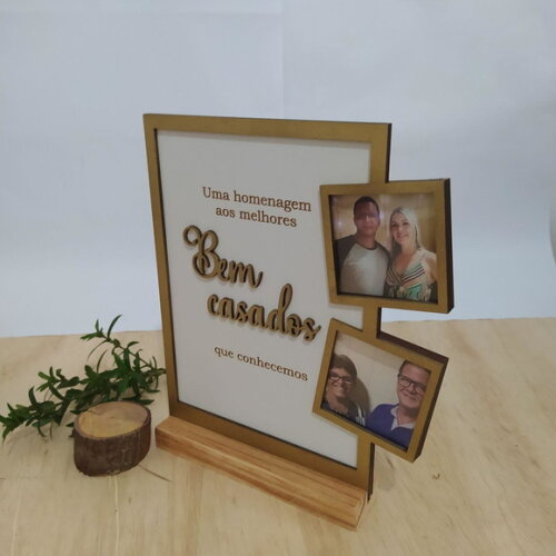 Quadro Homenagem Bem Casados Com Porta Retrato