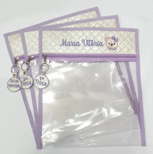 Saquinho Maternidade Personalizado com Nome Kit 3un