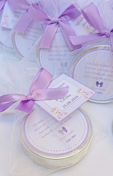 Lembrancinha Vela Latinha Lilas