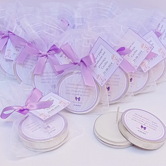 Lembrancinha Vela Latinha Lilas