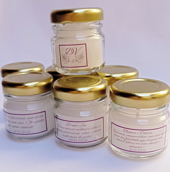 Mini Vela Perfumada Casamento